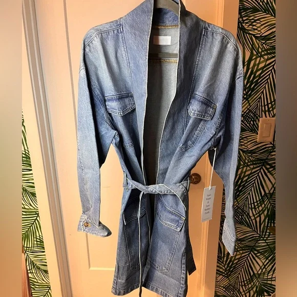 Boyish x Free People Blue Denim Joaquin Kimono Jacket Dress Small NWT - Picture 7 of 16